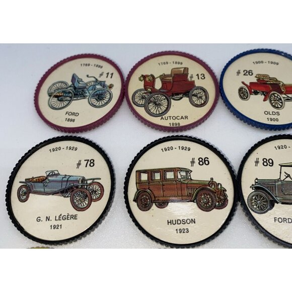 25 Vintage Jello Hostess Coins Automobile Antique Car Chips Picture Wheels - Picture 2 of 14